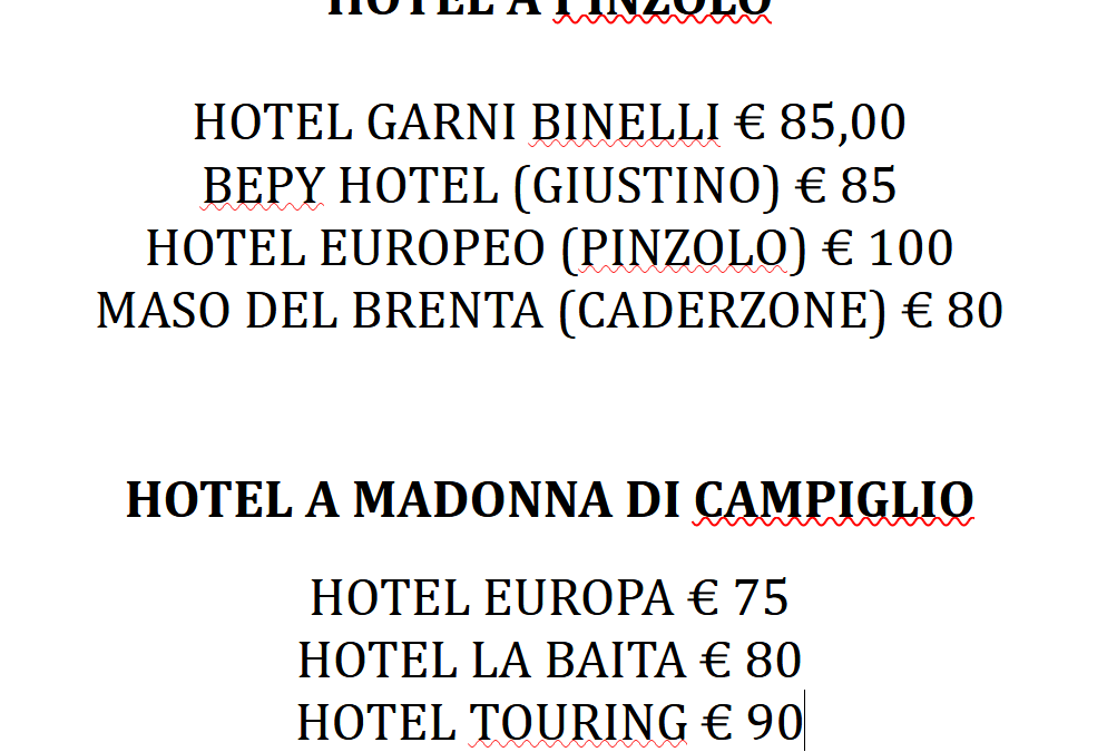 HOTEL CONVENZIONATI PRO AM COLMAR 21-22 LUGLIO 2026